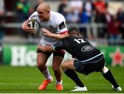 7 September 2019; Matt Faddes of Ulster is tackled by Robbie Fergusson of Glasgow Warriors during the Pre-season Friendly match between Ulster and Glasgow Warriors at Kingspan Stadium in Belfast. Photo by Oliver McVeigh/Sportsfile