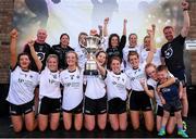 14 September 2019; Emyvale, Co Monaghan players with the Senior Championship Final trophy after they beat The Banner, Co Clare during the 2019 LGFA All-Ireland Club 7s at Naomh Mearnóg & St Sylvesters in Dublin. Photo by Michael P Ryan/Sportsfile
