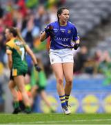 15 September 2019; Angela McGuigan of Tipperary celebrates scoring her side's first goal during the TG4 All-Ireland Ladies Football Intermediate Championship Final match between Meath andTipperary at Croke Park in Dublin. Photo by Piaras Ó Mídheach/Sportsfile