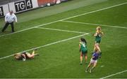 15 September 2019; Angela McGuigan of Tipperary celebrates after scoring her side's first goal during the TG4 All-Ireland Ladies Football Intermediate Championship Final match between Meath and Tipperary at Croke Park in Dublin. Photo by Ramsey Cardy/Sportsfile