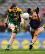 15 September 2019; Bridgetta Lynch of Meath in action against Niamh Lonergan of Tipperary during the TG4 All-Ireland Ladies Football Intermediate Championship Final match between Meath andTipperary at Croke Park in Dublin. Photo by Piaras Ó Mídheach/Sportsfile