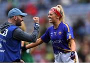 15 September 2019; Tipperary manager Shane Ronayne celebrates with Orla O'Dwyer after the TG4 All-Ireland Ladies Football Intermediate Championship Final match between Meath andTipperary at Croke Park in Dublin. Photo by Piaras Ó Mídheach/Sportsfile