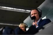 15 September 2019; TG4 commentator Marcus Ó Buachalla during the TG4 All-Ireland Ladies Football Intermediate Championship Final match between Meath andTipperary at Croke Park in Dublin. Photo by Ramsey Cardy/Sportsfile