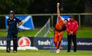 16 September 2019; Paul van Meekeren of Netherlands bowls during the T20 International Tri Series match between Scotland and Netherlands at Malahide Cricket Club in Dublin. Photo by Sam Barnes/Sportsfile