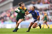 15 September 2019; Emma Duggan of Meath and Ava Fennessey of Tipperary during the TG4 All-Ireland Ladies Football Intermediate Championship Final match between Meath and Tipperary at Croke Park in Dublin. Photo by Stephen McCarthy/Sportsfile
