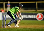 17 September 2019; Shane Getkate of Ireland plays a shot during the T20 International Tri Series match between Ireland and Scotland at Malahide Cricket Club in Dublin. Photo by Seb Daly/Sportsfile