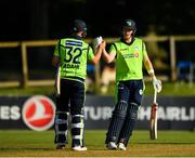 17 September 2019; Shane Getkate, right, and Mark Adair of Ireland congratulate each other following their side's victory during the T20 International Tri Series match between Ireland and Scotland at Malahide Cricket Club in Dublin. Photo by Seb Daly/Sportsfile
