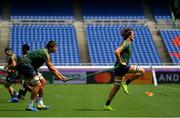 20 September 2019; Eben Etzebeth, left, and Franco Mostert during the South Africa captain's run ahead of their opening Pool B game against New Zealand at the International Stadium in Yokohama, Japan.  Photo by Ramsey Cardy/Sportsfile