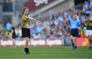 14 September 2019; Referee Ava O’Neill of St Fiachra’s NSBeaumont, Co Dublin, during the INTO Cumann na mBunscol GAA Respect Exhibition Go Games at Dublin v Kerry - GAA Football All-Ireland Senior Championship Final Replay at Croke Park in Dublin. Photo by Piaras Ó Mídheach/Sportsfile