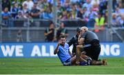 14 September 2019; Jack McCaffrey of Dublin is treated for an injury late in the first half, before being substituted at half-time, during the GAA Football All-Ireland Senior Championship Final Replay between Dublin and Kerry at Croke Park in Dublin. Photo by Piaras Ó Mídheach/Sportsfile
