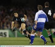 8 November 2003; Doug Howlett, New Zealand, in action against Victor Matfield, South Africa. 2003 Rugby World Cup, Quarter Final, New Zealand v South Africa, Telstra Dome, Melbourne, Victoria, Australia. Picture credit; Brendan Moran / SPORTSFILE *EDI*