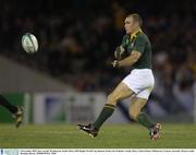 8 November 2003; Jaco van der Westhuyzen, South Africa. 2003 Rugby World Cup, Quarter Final, New Zealand v South Africa, Telstra Dome, Melbourne, Victoria, Australia. Picture credit; Brendan Moran / SPORTSFILE *EDI*