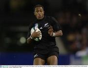 8 November 2003; Joe Rokocoko, New Zealand. 2003 Rugby World Cup, Quarter Final, New Zealand v South Africa, Telstra Dome, Melbourne, Victoria, Australia. Picture credit; Brendan Moran / SPORTSFILE *EDI*