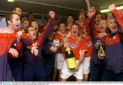 21 November 2003; Shelbourne players and staff, celebrate in their dressing room after victory over Cork City to win the eircom League Premier Division.  eircom league Premier Division, Shelbourne v Cork City, Tolka Park, Dublin. Soccer. Picture credit; David Maher / SPORTSFILE *EDI*