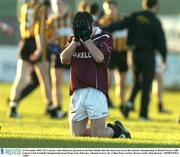 23 November 2003; J.P. Conway, Arles-Kilcruise, pictured at the final whistle after his team went out of the Leinster championship to Round Towers. AIB Leinster Club Football Championship Semi-Final, Arles-Kilcruise v Round Towers, Dr. Cullen Park, Carlow. Picture credit; Matt Browne / SPORTSFILE *EDI*
