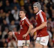 11 June 2013; Brian O'Driscoll, left, and Jonathan Davies, British & Irish Lions. British & Irish Lions Tour 2013, Combined Country v British & Irish Lions, Hunter Stadium, Newcastle, NSW, Australia. Picture credit: Stephen McCarthy / SPORTSFILE