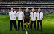 14 September 2019; Referee Conor Lane with his umpires, Raymond Hegarty, Kevin Roche, DJ O'Sullivan and Pat Kelly before the GAA Football All-Ireland Senior Championship Final Replay match between Dublin and Kerry at Croke Park in Dublin. Photo by Ray McManus/Sportsfile