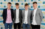 28 September 2019; Michael O'Neill, Darragh Cashman, Daniel Linehan and Conor Corbett of Cork on their arrival at the 2019 Electric Ireland Minor Star Awards. The Hurling and Football Team of the Year was selected by an expert panel of GAA legends including Alan Kerins, Derek McGrath, Karl Lacey and Tomás Quinn. The Electric Ireland GAA Minor Star Awards create a major moment for Minor players, showcasing the outstanding achievements of individual performers throughout the Championship season. The awards also recognise the effort of those who support them day in and day out, from their coaches to parents, clubs and communities. #GAAThisIsMajor  Photo by Seb Daly/Sportsfile