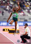 28 September 2019; Ruswahl Samaai of South Africa competing in the Men's Long Jump Final during day two of the World Athletics Championships 2019 at Khalifa International Stadium in Doha, Qatar. Photo by Sam Barnes/Sportsfile