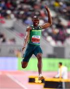 28 September 2019; Luvo Manyonga of South Africa competing in the Men's Long Jump Final during day two of the World Athletics Championships 2019 at Khalifa International Stadium in Doha, Qatar. Photo by Sam Barnes/Sportsfile