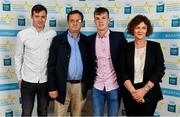 28 September 2019; Michael O’Neill of Buttevant and Cork, with family members Anthony, Michael and Sarah O'Neill, on their arrival at the 2019 Electric Ireland Minor Star Awards. The Hurling and Football Team of the Year was selected by an expert panel of GAA legends including Alan Kerins, Derek McGrath, Karl Lacey and Tomás Quinn. The Electric Ireland GAA Minor Star Awards create a major moment for Minor players, showcasing the outstanding achievements of individual performers throughout the Championship season. The awards also recognise the effort of those who support them day in and day out, from their coaches to parents, clubs and communities. #GAAThisIsMajor  Photo by Seb Daly/Sportsfile