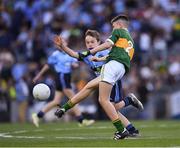 14 September 2019; Cathal Martin of Naomh Jude, Co Dublin, and Ben Murphy of Scoil Naomh Eoin Balloonagh Tralee, Co Kerry, during the INTO Cumann na mBunscol GAA Respect Exhibition Go Games at Dublin v Kerry - GAA Football All-Ireland Senior Championship Final Replay at Croke Park in Dublin. Photo by Ray McManus/Sportsfile