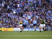 14 September 2019; Seán Homan of St Mary’s BNS Rathfarnham, Dublin and Dara Griffin of Dr Crokes, Co Kerry, during the INTO Cumann na mBunscol GAA Respect Exhibition Go Games at Dublin v Kerry - GAA Football All-Ireland Senior Championship Final Replay at Croke Park in Dublin. Photo by Ray McManus/Sportsfile