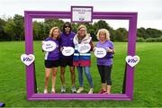 5 October 2019; Olympian Mick Clohisey with Vhi staff member Brighid Smyth, left, Run Director Rachel Smyth and volunteer and runner Liz Keary are pictured following the Father Collins parkrun at Father Collins park, The Hole in The Wall Rd, Dublin, where Vhi hosted a special event to celebrate their partnership with parkrun Ireland. Mick was on hand to lead the warm up for parkrun participants before completing the 5km free event. Parkrunners enjoyed refreshments post event at the Vhi Rehydrate, Relax, Refuel and Reward areas. Parkrun in partnership with Vhi support local communities in organising free, weekly, timed 5k runs every Saturday at 9.30am. To register for a parkrun near you visit www.parkrun.ie. Photo by Seb Daly/Sportsfile