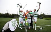 5 October 2019; Shamrock Rovers players celebrate with the cup following the National Amputee League Final match between Shamrock Rovers and Bohemian FC at Ballymun United Soccer Complex in Dublin. Photo by David Fitzgerald/Sportsfile