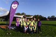 6 October 2019; Volunteers with Karen Yelverton of Vhi, left, and Brighid Smyth of Vhi, right, at the Shelbourne Junior parkrun where Vhi hosted a special event to celebrate their partnership with parkrun Ireland. Vhi hosted a lively warm up routine which was great fun for children and adults alike. Crossing the finish line was a special experience as children were showered with bubbles and streamers to celebrate their achievement and each child received a gift. Junior parkrun in partnership with Vhi support local communities in organising free, weekly, timed 2km runs every Sunday at 9.30am. To register for a parkrun near you visit www.parkrun.ie. Photo by Piaras Ó Mídheach/Sportsfile