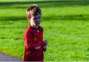 6 October 2019; Oisín McGuinness pictured at the Shelbourne Junior parkrun where Vhi hosted a special event to celebrate their partnership with parkrun Ireland. Vhi hosted a lively warm up routine which was great fun for children and adults alike. Crossing the finish line was a special experience as children were showered with bubbles and streamers to celebrate their achievement and each child received a gift. Junior parkrun in partnership with Vhi support local communities in organising free, weekly, timed 2km runs every Sunday at 9.30am. To register for a parkrun near you visit www.parkrun.ie. Photo by Piaras Ó Mídheach/Sportsfile