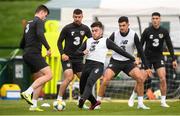 7 October 2019; Republic of Ireland players, from left, Kevin Long, Enda Stevens, Aaron Connolly, John Egan and Callum O'Dowda during a training session at the FAI National Training Centre in Abbotstown, Dublin. Photo by Stephen McCarthy/Sportsfile