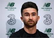 9 October 2019; Sean Maguire during a Republic of Ireland press conference at the FAI National Training Centre in Abbotstown, Dublin. Photo by Stephen McCarthy/Sportsfile