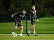 9 October 2019; Jack Byrne, left, and James McClean during a Republic of Ireland training session at the FAI National Training Centre in Abbotstown, Dublin. Photo by Seb Daly/Sportsfile