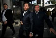 11 October 2019; Conor McGregor leaves The Criminal Courts of Justice in Dublin. Photo by Ramsey Cardy/Sportsfile