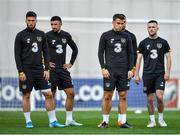 11 October 2019; Republic of Ireland players, from left, Matt Doherty, Enda Stevens, Seamus Coleman, and Jack Byrne during a training session at the Boris Paichadze Erovnuli Stadium in Tbilisi, Georgia. Photo by Seb Daly/Sportsfile