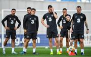 11 October 2019; Republic of Ireland players, from left, Enda Stevens, Matt Doherty, Seamus Coleman, Kevin Long, Conor Hourihane, Jack Byrne and Glenn Whelan during a training session at the Boris Paichadze Erovnuli Stadium in Tbilisi, Georgia. Photo by Seb Daly/Sportsfile