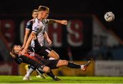 11 October 2019; Daniel Cleary of Dundalk is tackled by Keith Ward of Bohemians during the SSE Airtricity League Premier Division match between Bohemians and Dundalk at Dalymount Park in Dublin. Photo by Eóin Noonan/Sportsfile