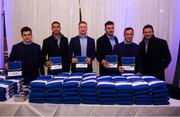 11 October 2019; Leinster players, from left, Hugh O'Sullivan, Adam Byrne, Ciarán Frawley, Will Connors, Bryan Byrne and Fergus McFadden hand out season ticket packs at the Guinness PRO14 Round 3 match between Leinster and Edinburgh at the RDS Arena in Dublin. Photo by Harry Murphy/Sportsfile