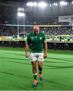 19 October 2019; Ireland captain Rory Best makes his way to meet his family after the 2019 Rugby World Cup Quarter-Final match between New Zealand and Ireland at the Tokyo Stadium in Chofu, Japan. Photo by Brendan Moran/Sportsfile