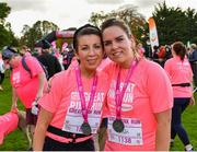 20 October 2019; Eilís Eagers, left, and Róisín Byrne, from Carlow, following the Great Pink Run with Glanbia, which took place in Kilkenny Castle Park on Sunday, October 20th 2019. Over 10,000 men, women and children took part in both the 10K challenge and the 5K fun run across three locations, raising over €600,000 to support Breast Cancer Ireland’s pioneering research and awareness programmes. The Dublin Great Pink Run took place on Saturday, 19th October in the Phoenix Park and the inaugural Chicago run took place on October, 5th in Diversey Harbor. For more information go to www.breastcancerireland.com. Photo by Seb Daly/Sportsfile