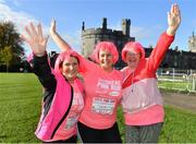 20 October 2019; Marie Haslam, Theresa Daniels and Catherine Daniels from Carbury, Kildare ahead of the Great Pink Run with Glanbia, which took place in Kilkenny Castle Park on Sunday, October 20th 2019. Over 10,000 men, women and children took part in both the 10K challenge and the 5K fun run across three locations, raising over €600,000 to support Breast Cancer Ireland’s pioneering research and awareness programmes. The Dublin Great Pink Run took place on Saturday, 19th October in the Phoenix Park and the inaugural Chicago run took place on October, 5th in Diversey Harbor. For more information go to www.breastcancerireland.com. Photo by Seb Daly/Sportsfile