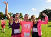 20 October 2019; Julie Drennan, Benny Hamm and Melissa Fenlon, from Ballinakill, Laois, ahead of the Great Pink Run with Glanbia, which took place in Kilkenny Castle Park on Sunday, October 20th 2019. Over 10,000 men, women and children took part in both the 10K challenge and the 5K fun run across three locations, raising over €600,000 to support Breast Cancer Ireland’s pioneering research and awareness programmes. The Dublin Great Pink Run took place on Saturday, 19th October in the Phoenix Park and the inaugural Chicago run took place on October, 5th in Diversey Harbor. For more information go to www.breastcancerireland.com. Photo by Seb Daly/Sportsfile