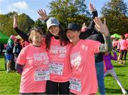 20 October 2019; Martha O'Rourke, Breda O'Rouke and Theresa Delaney, from Laois, ahead of the Great Pink Run with Glanbia, which took place in Kilkenny Castle Park on Sunday, October 20th 2019. Over 10,000 men, women and children took part in both the 10K challenge and the 5K fun run across three locations, raising over €600,000 to support Breast Cancer Ireland’s pioneering research and awareness programmes. The Dublin Great Pink Run took place on Saturday, 19th October in the Phoenix Park and the inaugural Chicago run took place on October, 5th in Diversey Harbor. For more information go to www.breastcancerireland.com. Photo by Seb Daly/Sportsfile