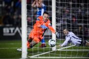 25 October 2019; St Patrick's Athletic goalkeeper Brendan Clarke fails to prevent Dundalk's Patrick Hoban scoring their third goal during the SSE Airtricity League Premier Division match between Dundalk and St Patrick's Athletic at Oriel Park in Dundalk, Co Louth. Photo by Stephen McCarthy/Sportsfile