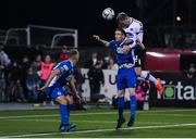 25 October 2019; Georgie Kelly of Dundalk heads to score his side's fourth goal during the SSE Airtricity League Premier Division match between Dundalk and St Patrick's Athletic at Oriel Park in Dundalk, Co Louth. Photo by Seb Daly/Sportsfile