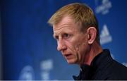 28 October 2019; Head coach Leo Cullen during a Leinster Rugby press conference at Leinster Rugby Headquarters in UCD, Dublin. Photo by Ramsey Cardy/Sportsfile