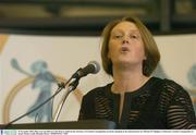 25 November 2003; Plans were unveiled at Croke Park to celebrate the cenrenary of Cumann Camogaiochta na nGael. Speaking at the announcement was Miriam O'Callaghan, Uachtarain, Cumann Camogaiochta na nGael. Picture credit; Brendan Moran / SPORTSFILE *EDI*