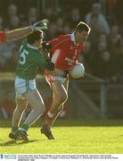 23 November 2003; Jason Ward, St Brigid's, in action against Clonguish's David Barden. AIB Leinster Club Football Championship Semi-Final, Clonguish v St. Brigid's, Cusack Park, Mullingar, Co. Westmeath. Picture credit; Brendan Moran / SPORTSFILE *EDI*