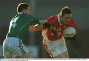 23 November 2003; John Noonan, St Brigid's, in action against Seamus Hagan, Clonguish. AIB Leinster Club Football Championship Semi-Final, Clonguish v St. Brigid's, Cusack Park, Mullingar, Co. Westmeath. Picture credit; Brendan Moran / SPORTSFILE *EDI*